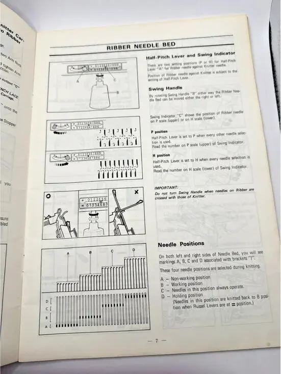 Singer Knitting Machine Ribber SRP-50 Instruction Manual + Part 2 Pattern Book - Picture 3 of 7